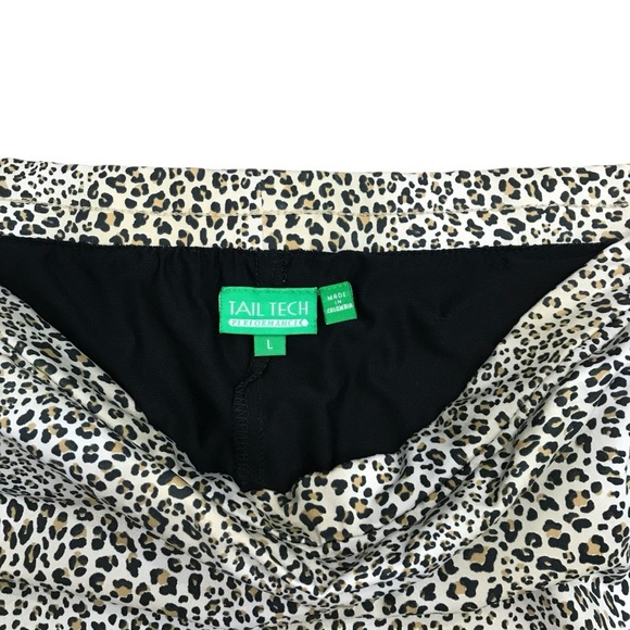 Tailtech Skort Women’s Size Large Short Brown Animal Print Pull On Pockets Golf - Picture 3 of 4